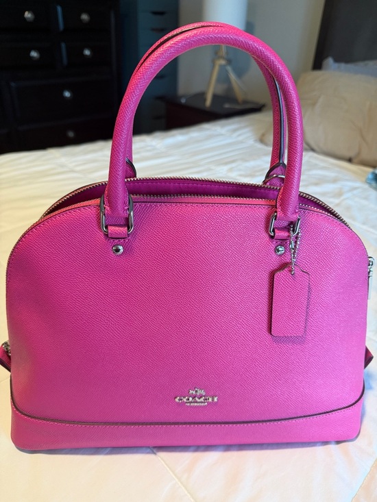 Coach Handbags - Coach Hot Pink Saffiano Dome Satchel